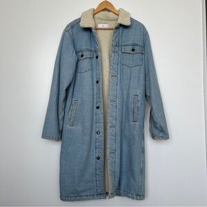 TNA denim Long jacket with wool